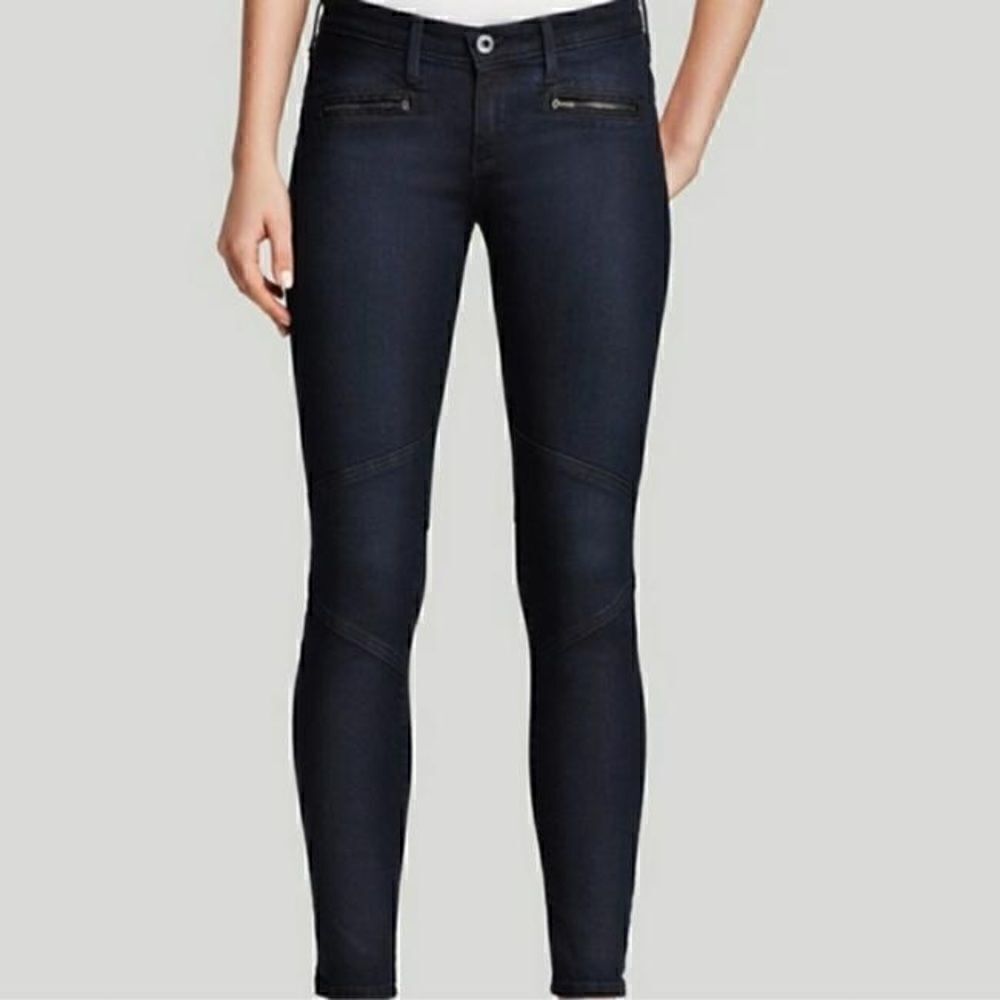 AG Adriano Goldschmied ‘The Moto Legging’ Zipper Dark Wash Skinny Jeans